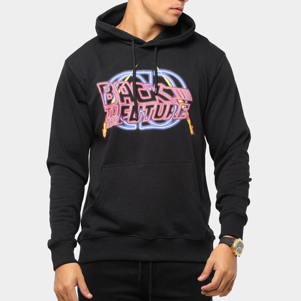 Criminal Damage Black Back To The Future Hoodie Size Medium